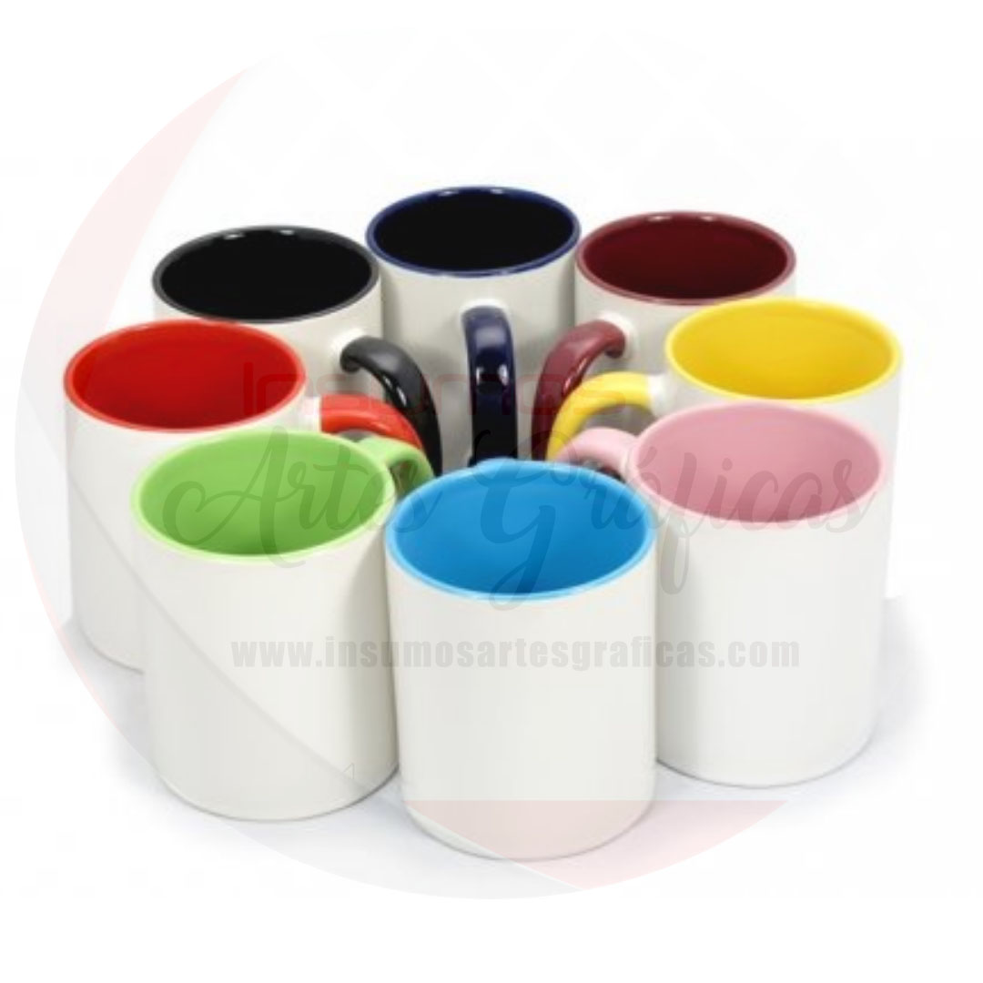 MUG CON COLOR INTERNO, BORDE Y OREJA