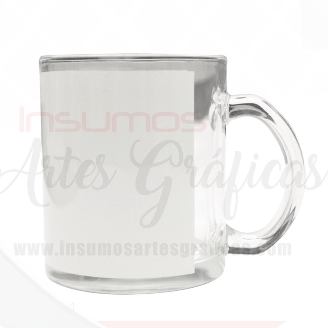 MUG TRANSPARENTE CON RECUADRO BLANCO 11 OZ