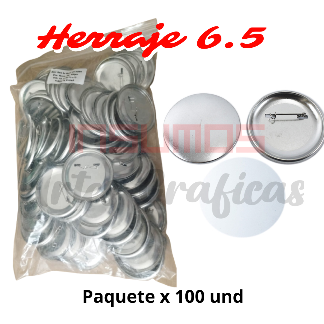 HERRAJE 6.5 IMPORTADO PAQUETE X 100 UND