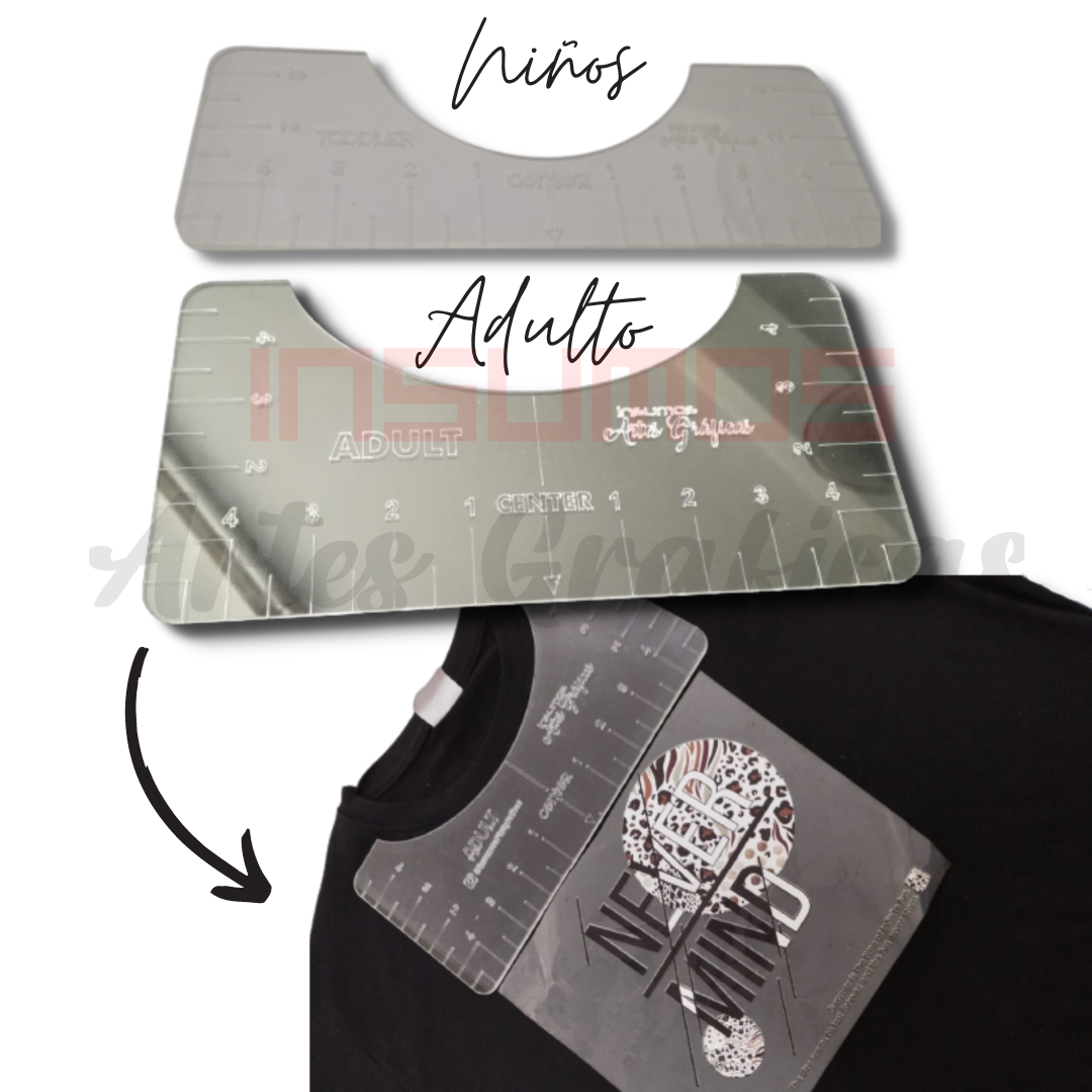REGLA DE ALINEACION PARA ESTAMPAR ( ADULTOS & NIÑOS)