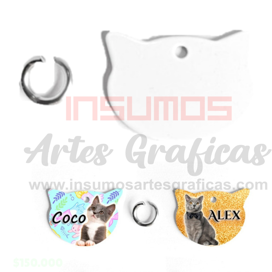 PLACA GATO SUBLIMABLE EN PVC 3*4 cm