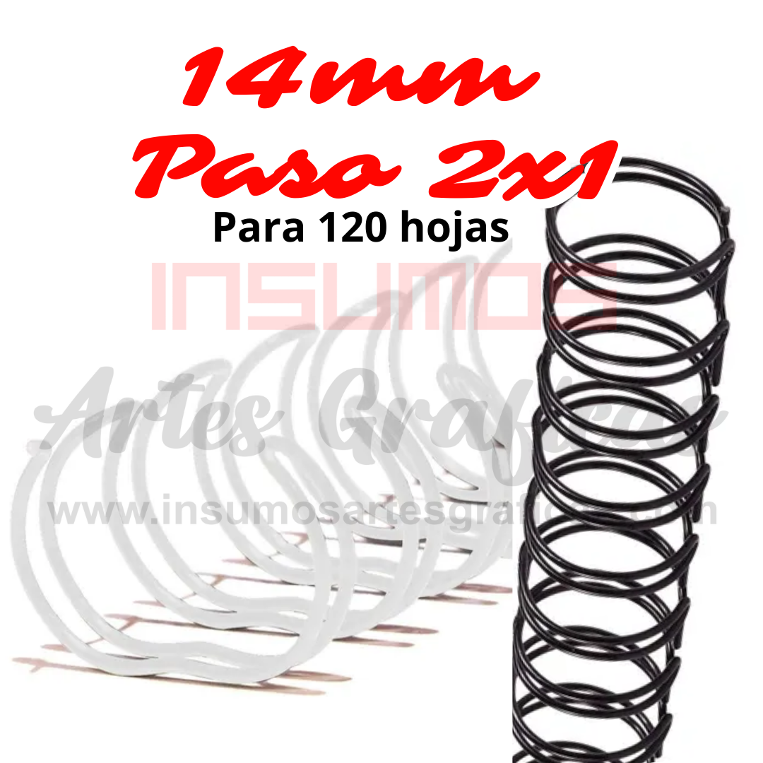 ANILLO 14MM PASO 2X1 (BLANCO & NEGRO) CAJA X 100