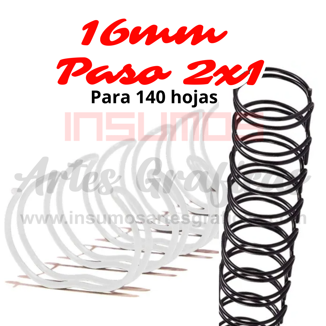 ANILLO 16MM PASO 2X1 (NEGRO) X 50 CAJA