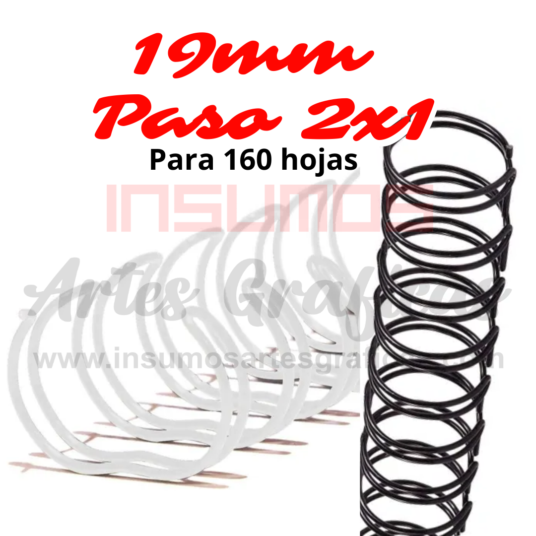 ANILLO 19MM PASO 2X1 ( BLANCO Y NEGRO) X 50