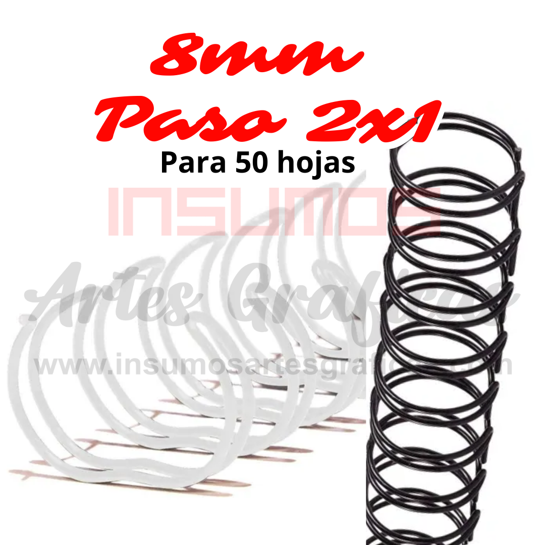 ANILLO 8MM PASO 2X1 (NEGRO) CAJA X 100