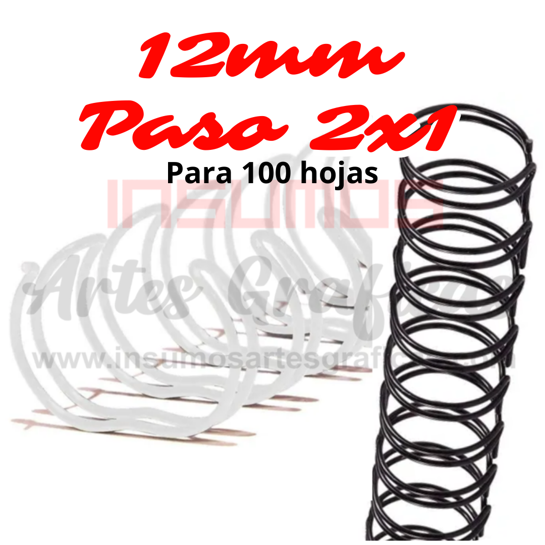 ANILLO 12MM PASO 2X1 (NEGRO) CAJA X 100
