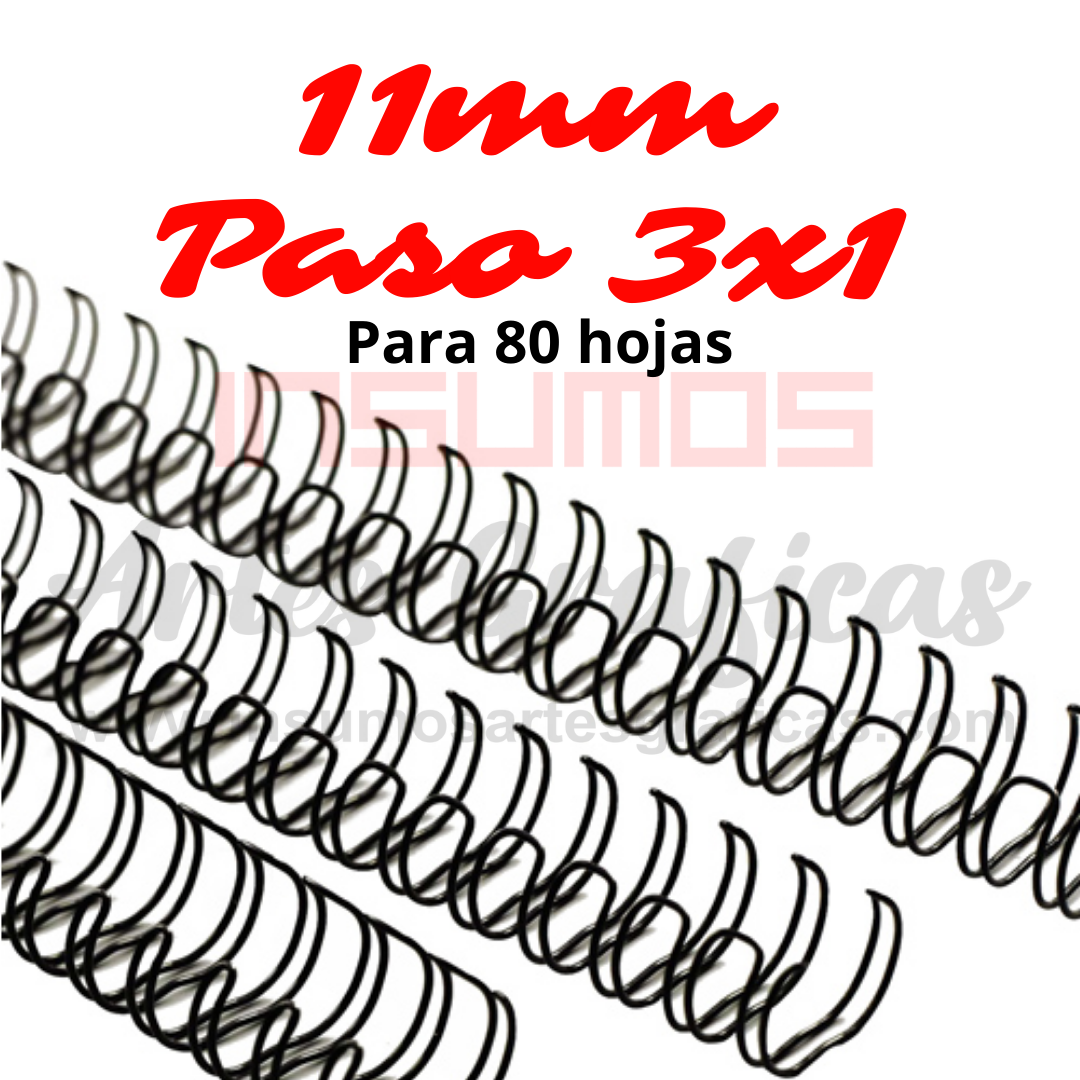 ANILLO 11MM PASO 3X1 (BLANCO Y NEGRO) CAJA X 100